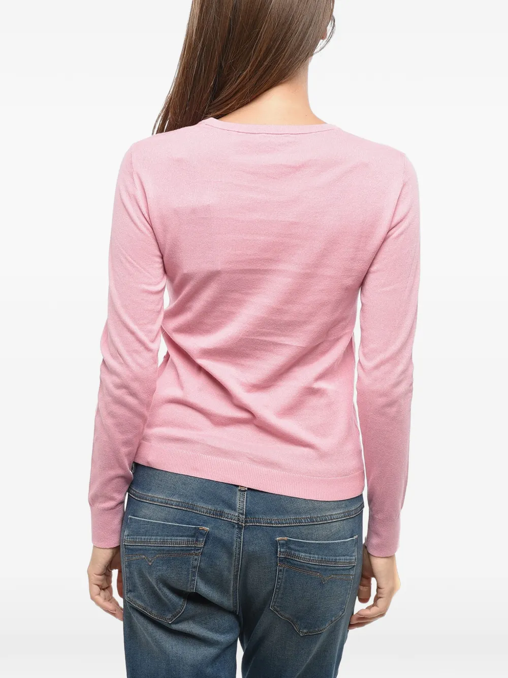 Diesel Sweater met geborduurd logo Roze