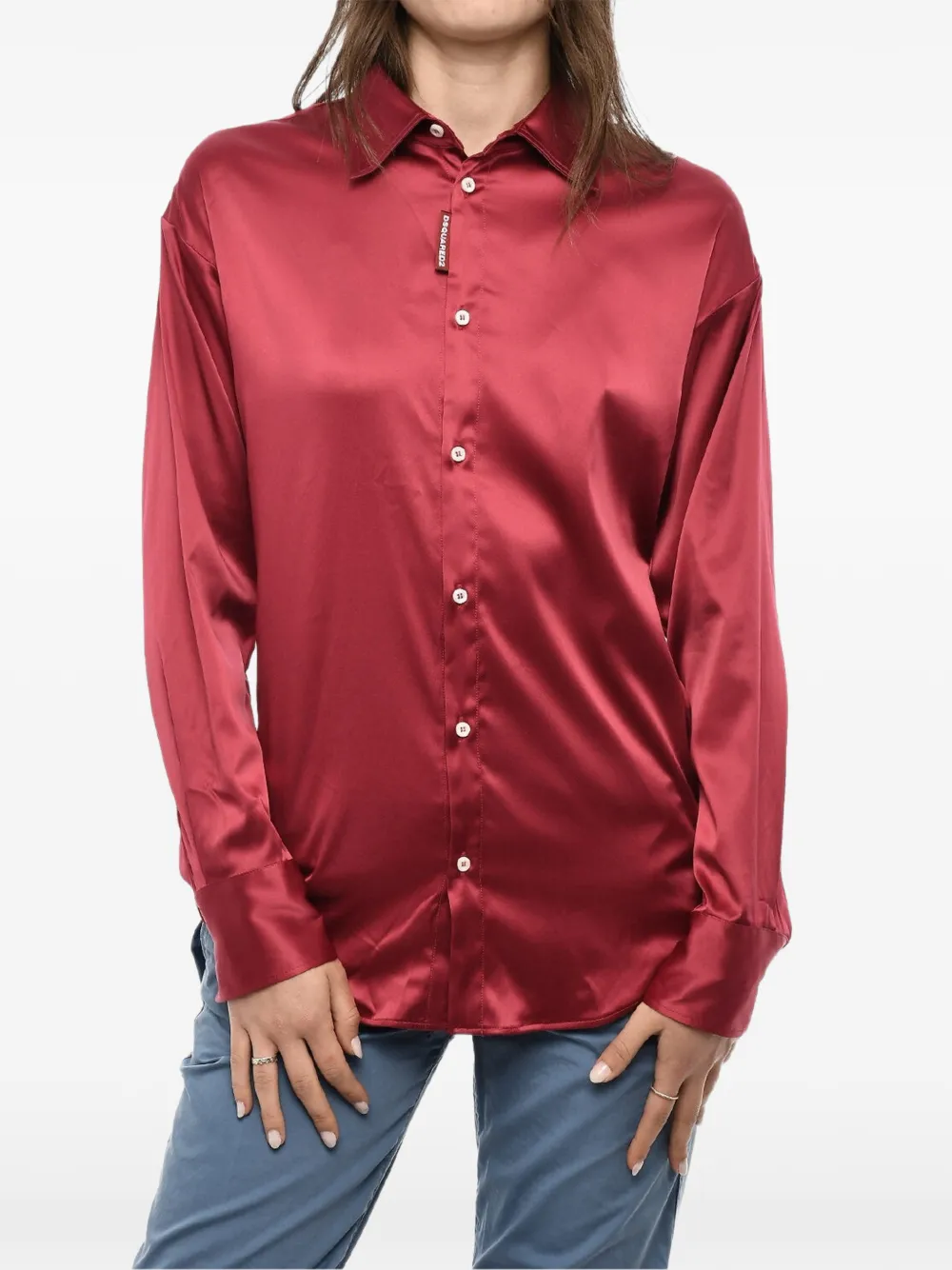 DSQUARED2 logo-patch shirt - Rot