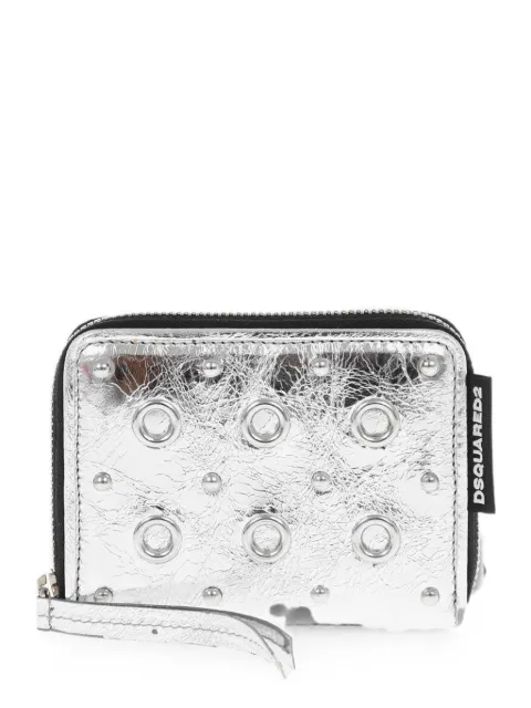 DSQUARED2 craquelé-effect eyelet-embellished wallet