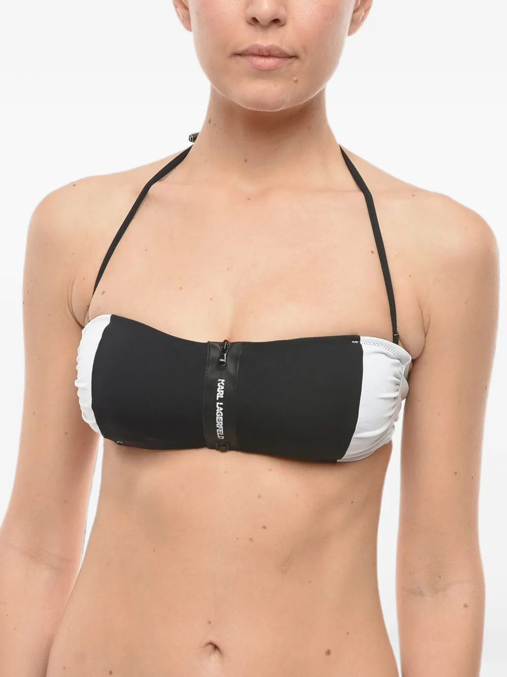 Karl Lagerfeld Bikinioberteil mit Logo-Print - Schwarz