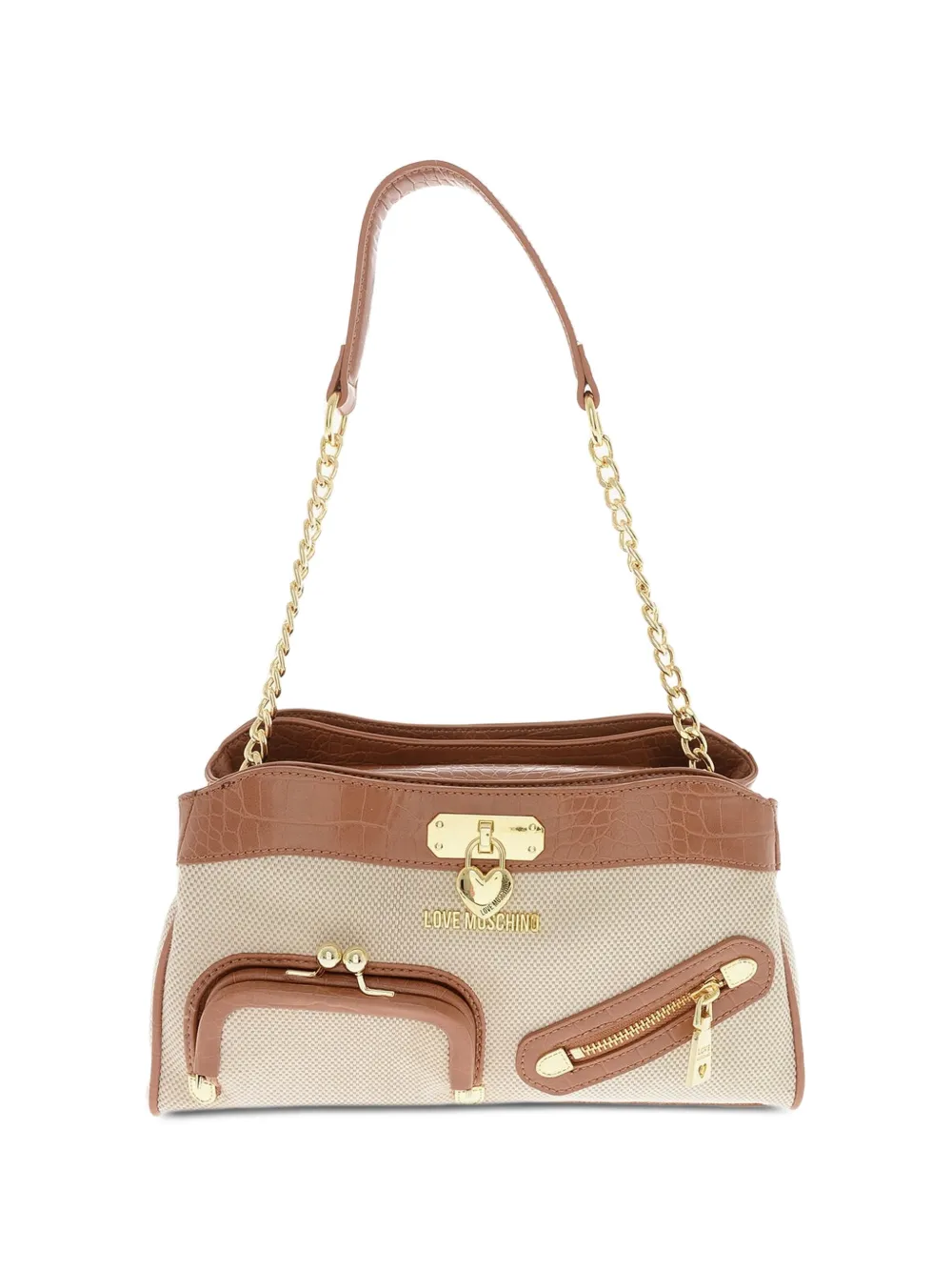 Love Moschino crocodile-effect tote bag - Neutrals