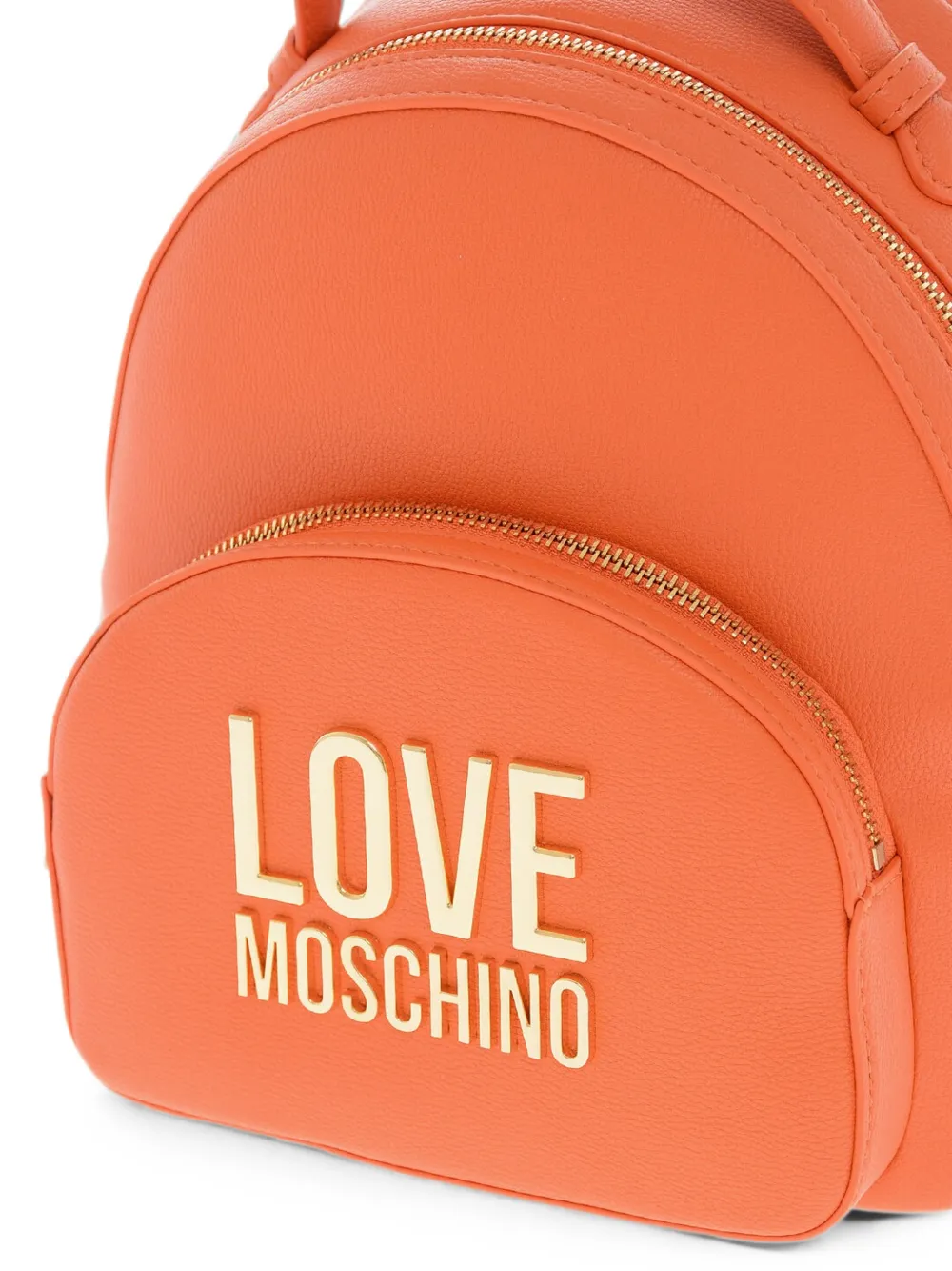 Moschino logo-plaque backpack Oranje