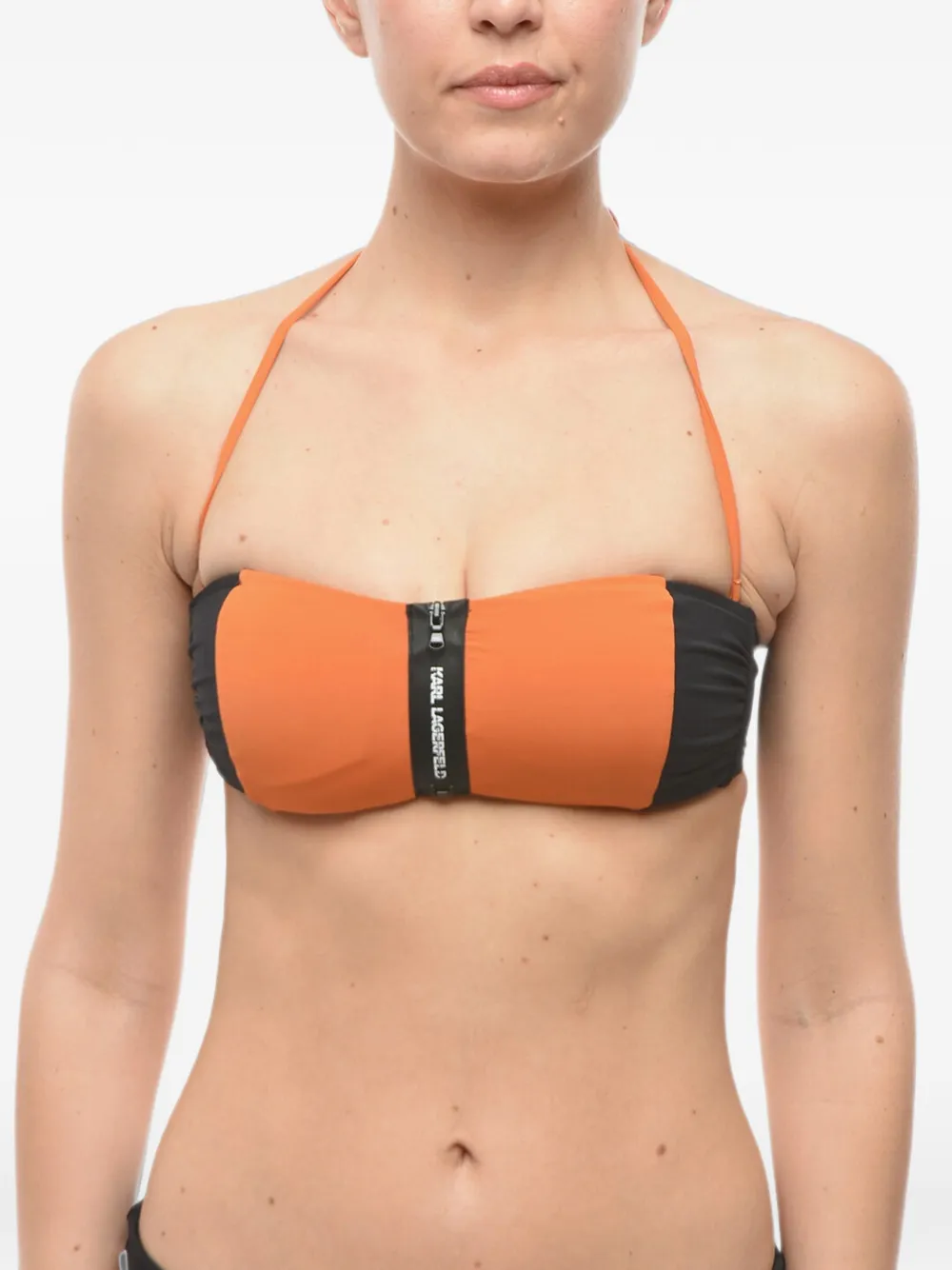 Karl Lagerfeld Bikinioberteil mit Logo-Print - Orange