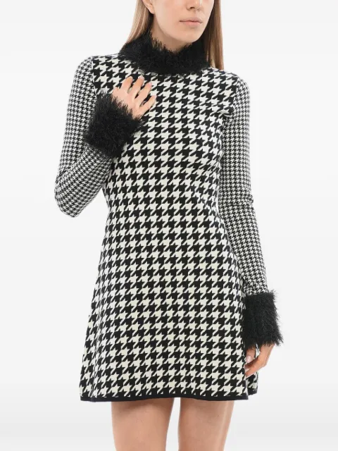 Viktor & Rolf houndstooth-pattern thread-detail mini dress