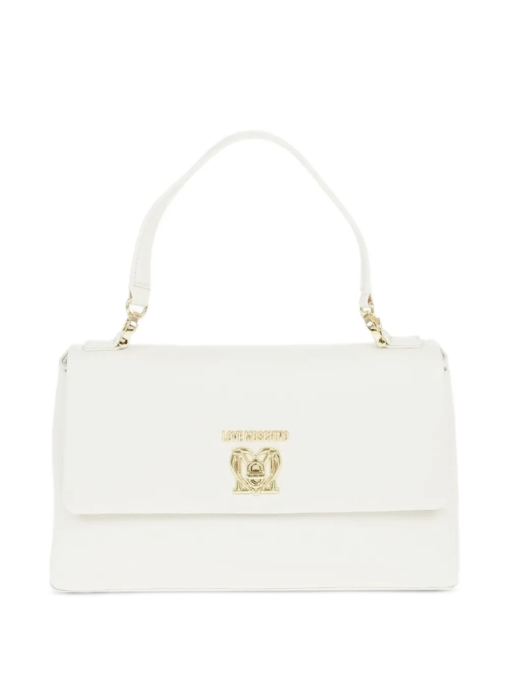 Love Moschino logo-plaque tote bag - White