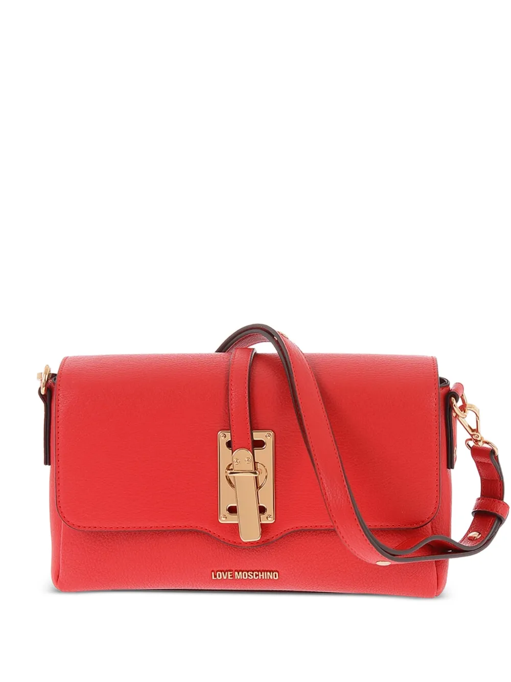 Love Moschino logo foldover shoulder bag - Red