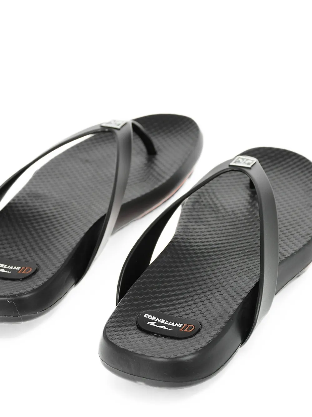 Corneliani logo-plaque flip-flops Zwart