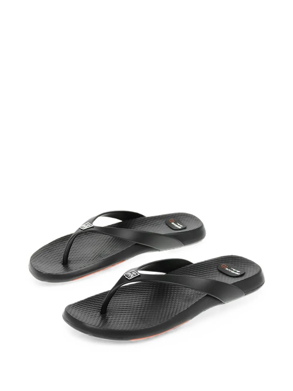 Corneliani logo-plaque flip-flops Zwart