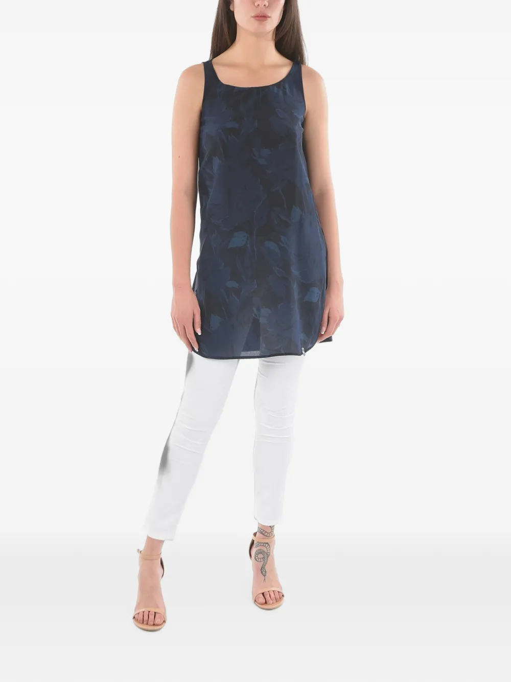 Woolrich floral-print sleeveless blouse Blauw