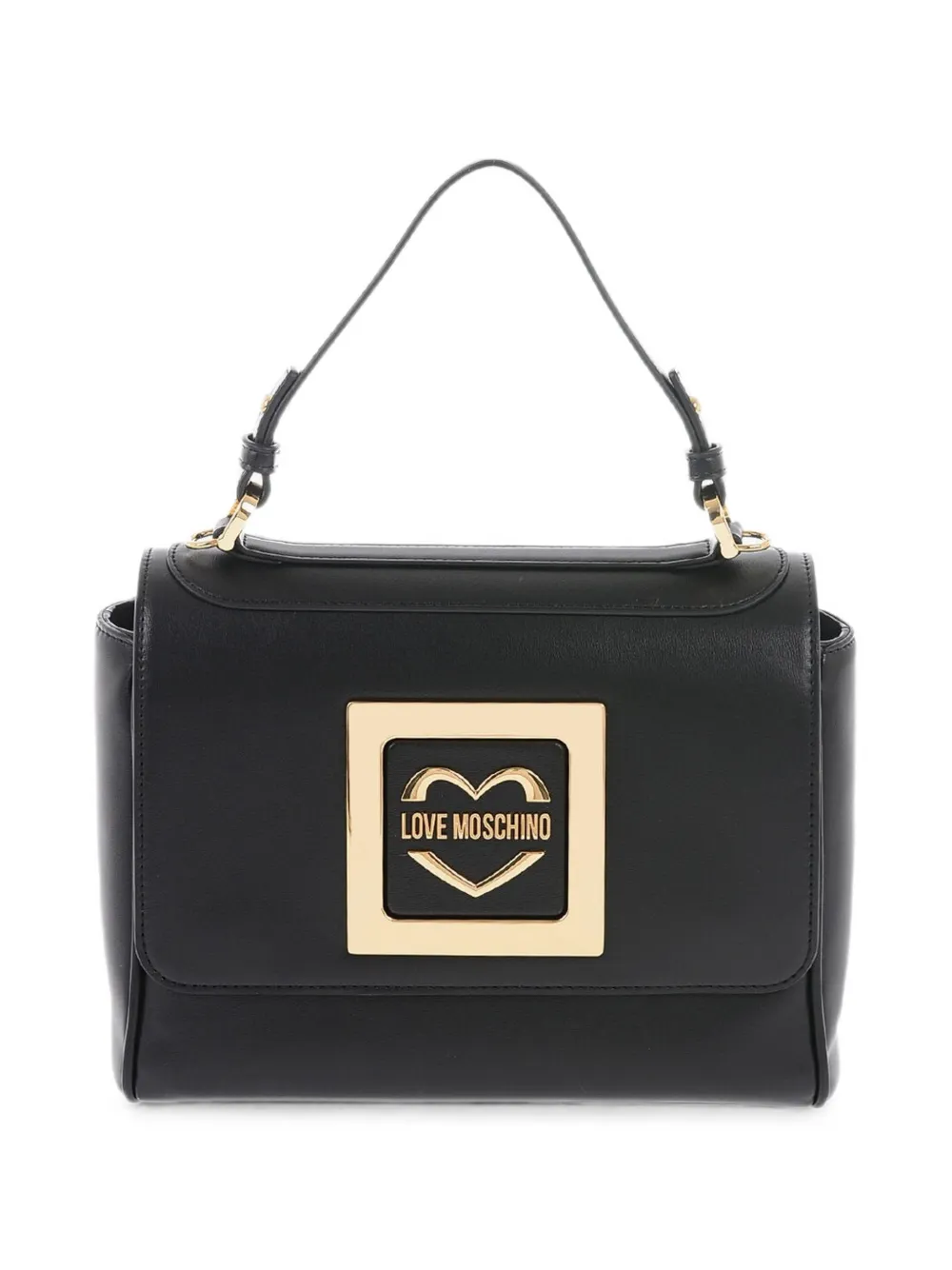 Love Moschino logo-plaque two-way handbag - Black