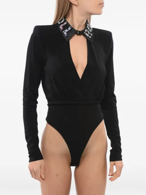 John Richmond embellished-collar cut-out bodysuit
