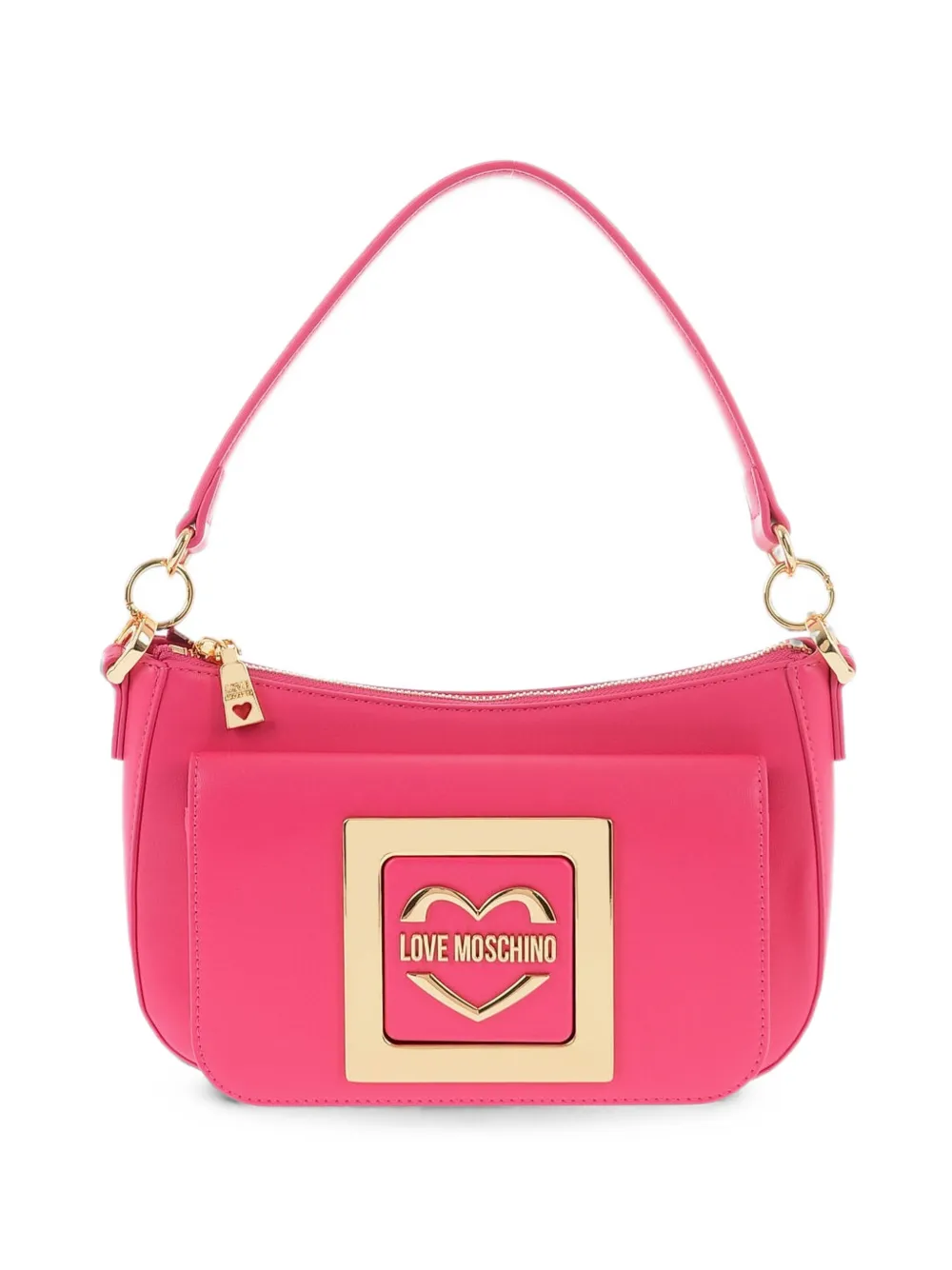 Moschino logo-plaque shoulder bag - Pink
