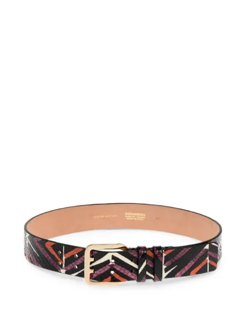 DSQUARED2 snakeskin-effect abstract-pattern belt