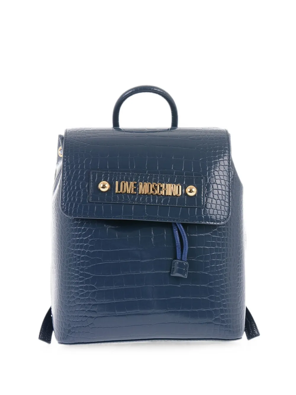 Love Moschino crocodile-effect backpack - Blau