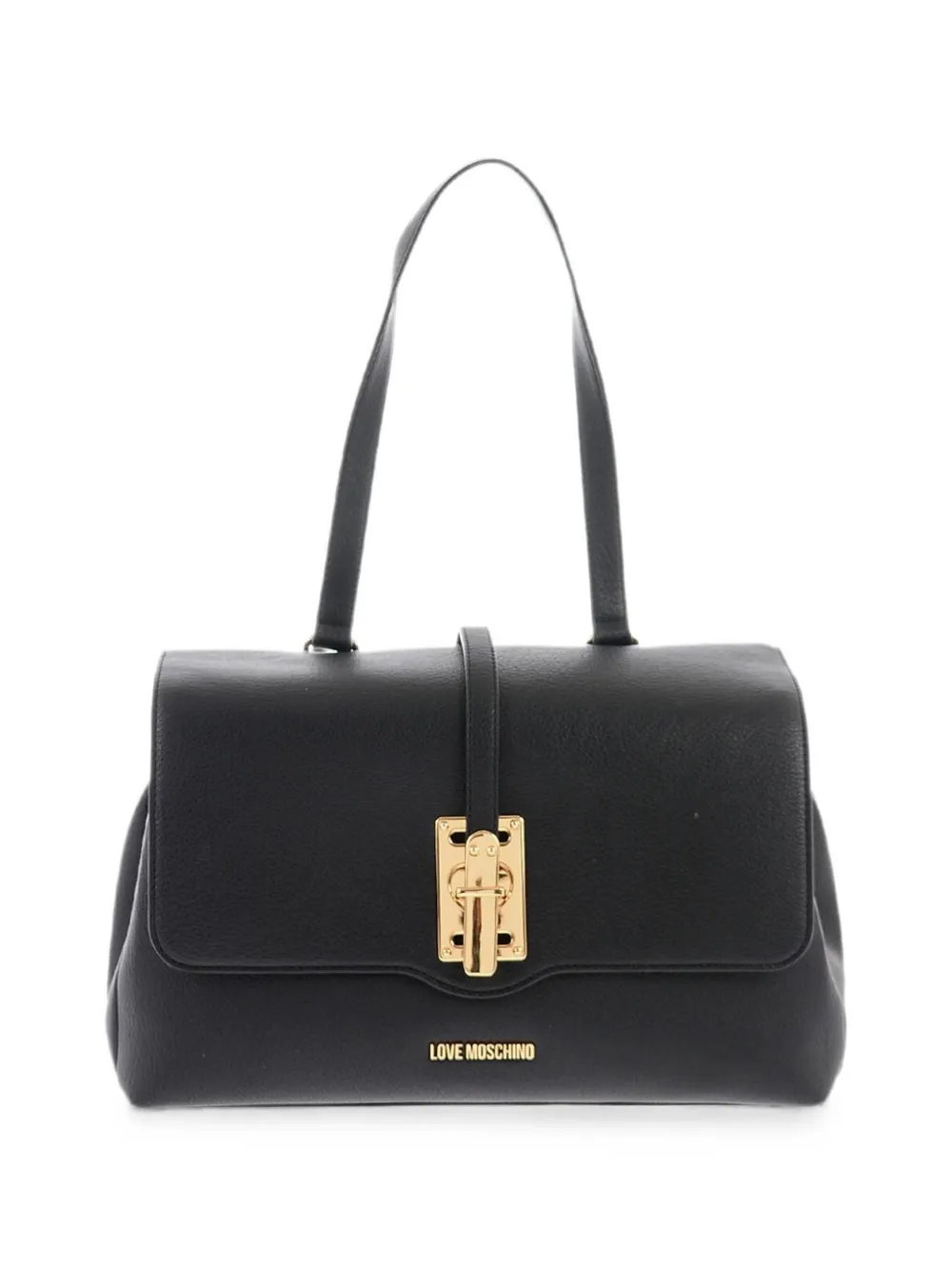 Moschino logo-embossed midi shoulder bag - Black