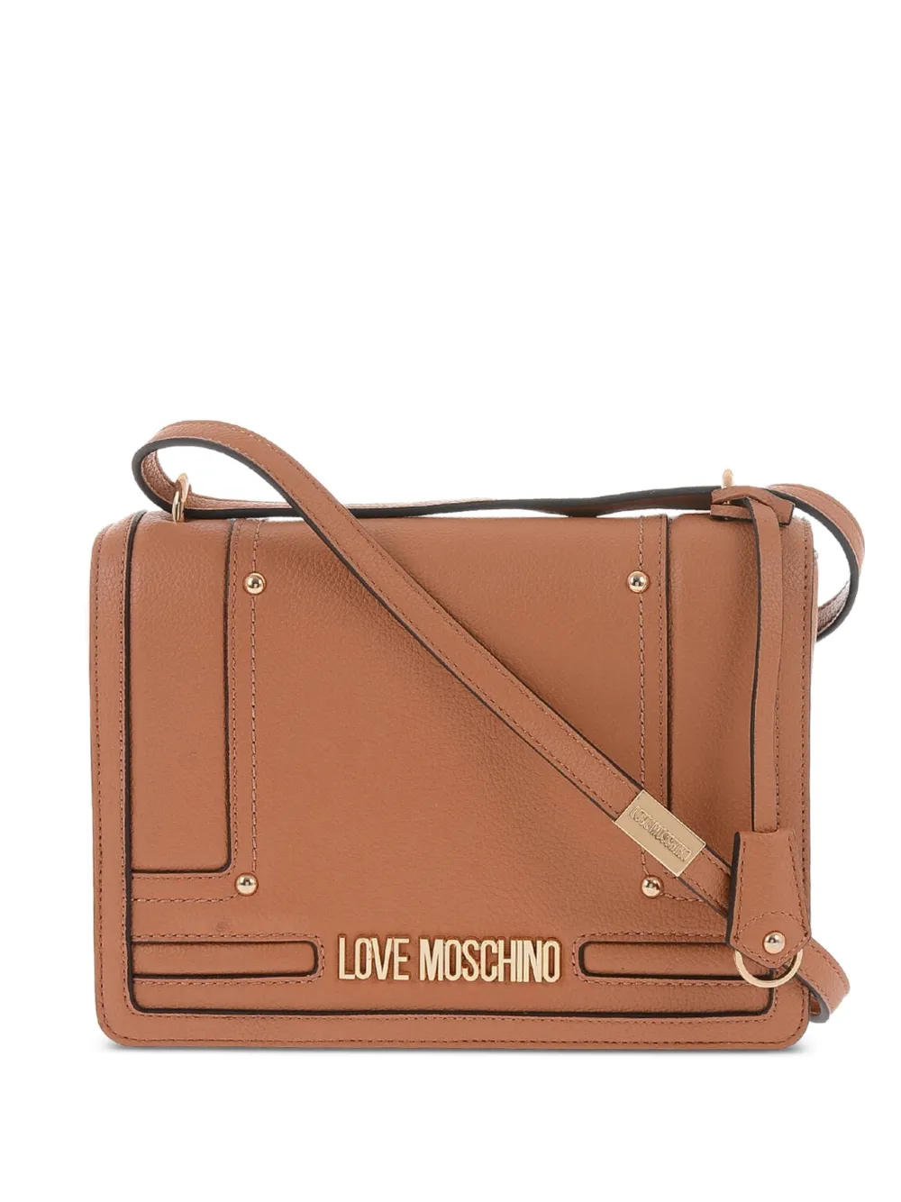 Love Moschino hammered-effect shoulder bag - Braun