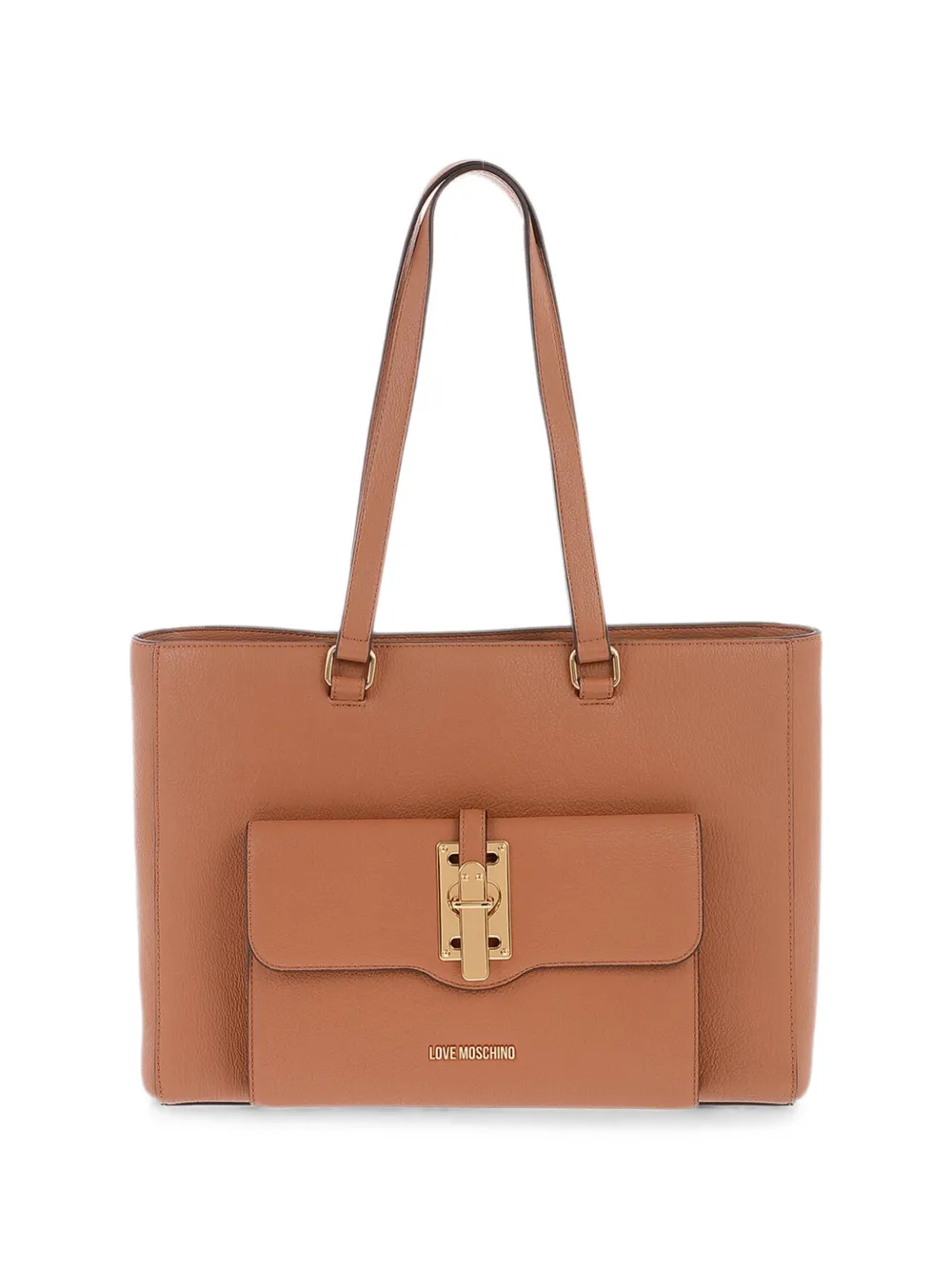 Moschino Love logo-embossed shoulder bag - Braun