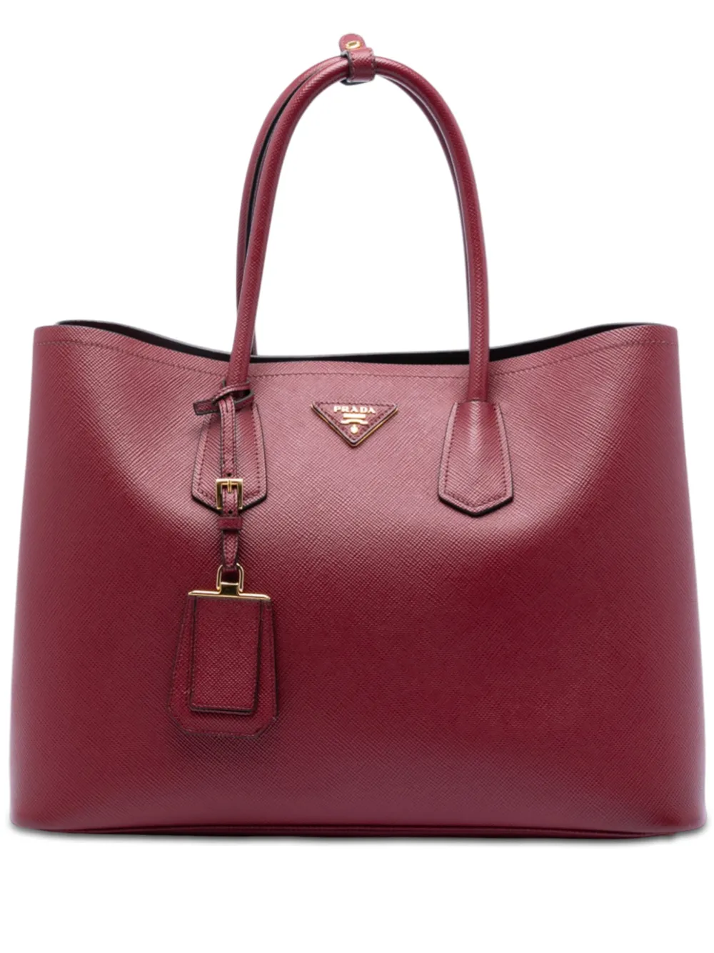 Prada Pre-Owned 2013-2025 Medium Saffiano Cuir Double satchel - Red