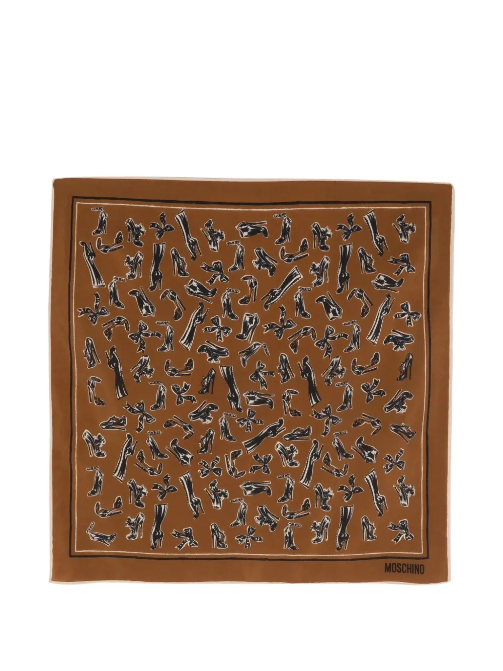 Moschino Pre-Owned shoe-print scarf - Marrone