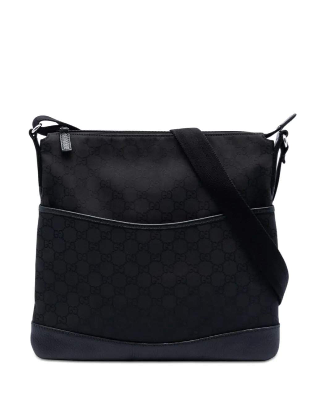Gucci Pre-Owned 2016-2026 GG Nylon Flat Messenger Bag crossbody bag - Nero