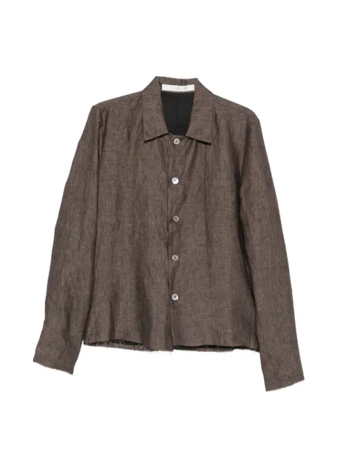 kang 언피니시드 컷 스프레드 칼라 셔츠