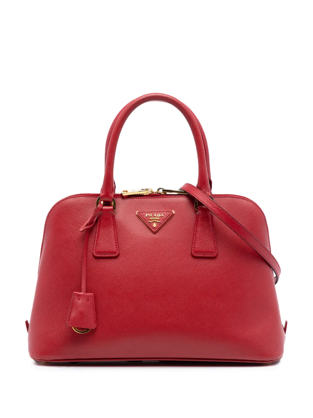 Prada Pre-Owned 2015-2025 Medium Saffiano Lux Promenade satchel - Rosso