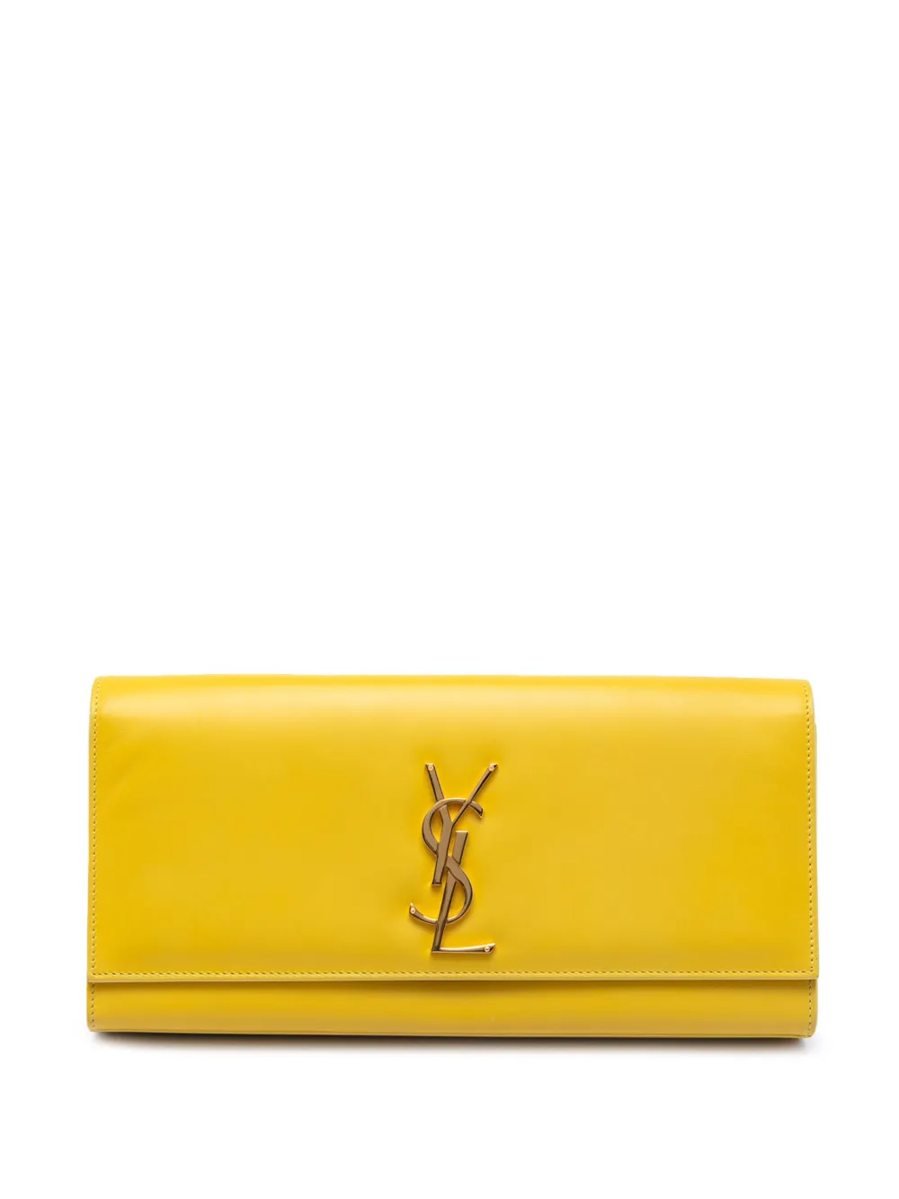 Saint Laurent Pre-Owned 2013 Smooth Leather Cassandre clutch bag - Giallo
