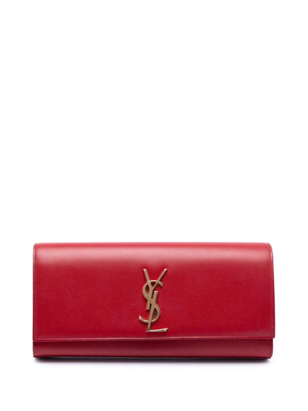 Saint Laurent Pre-Owned 2010-2026 Grain de Poudre Monogram Cassandre clutch bag - Rosso