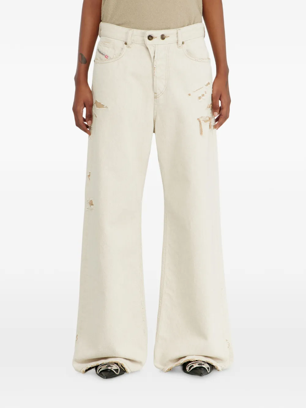 Diesel 1996 D-Sire ruimvallende jeans Beige