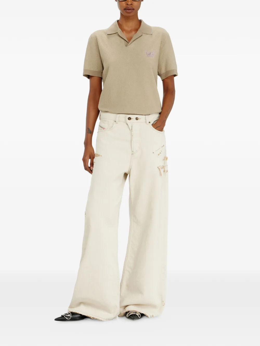 Diesel 1996 D-Sire ruimvallende jeans Beige