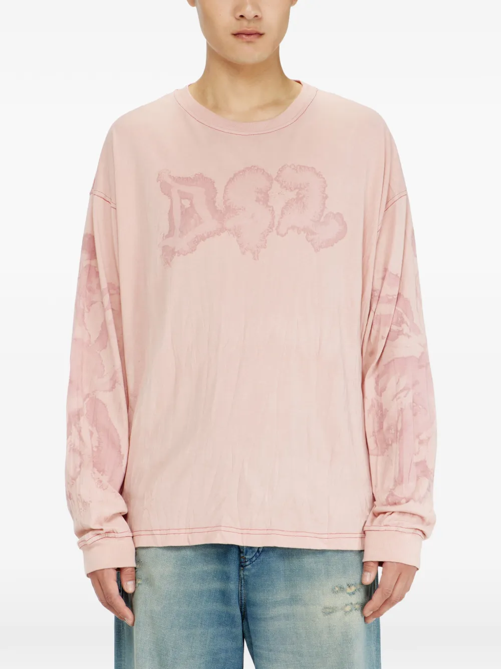 Diesel T-shirt met lange mouwen Roze
