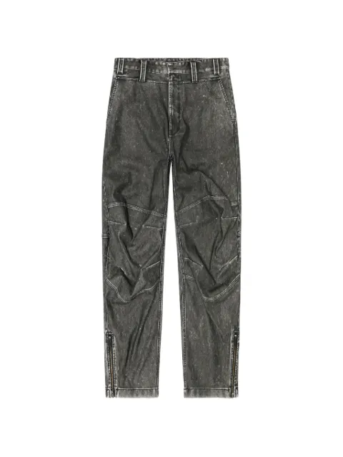 Diesel pants in distressed-effect bonded material