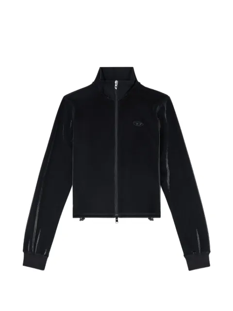 Diesel sweatshirt med skinnende piquet-effekt og lynlås