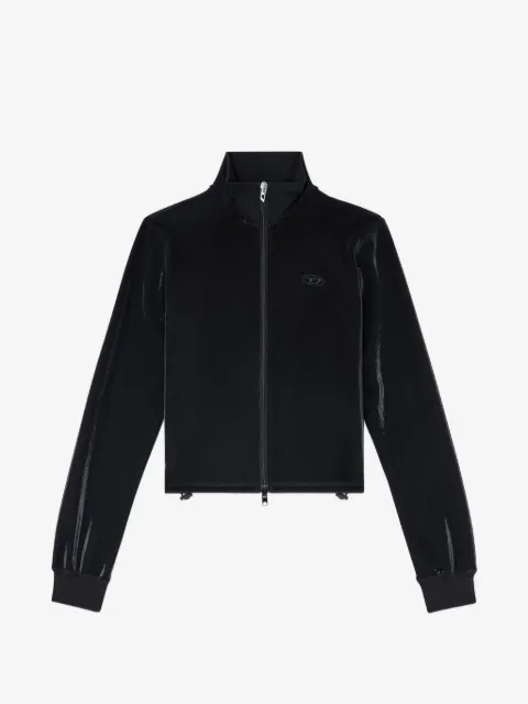 Diesel zipped sweatshirt with shiny piquet effect