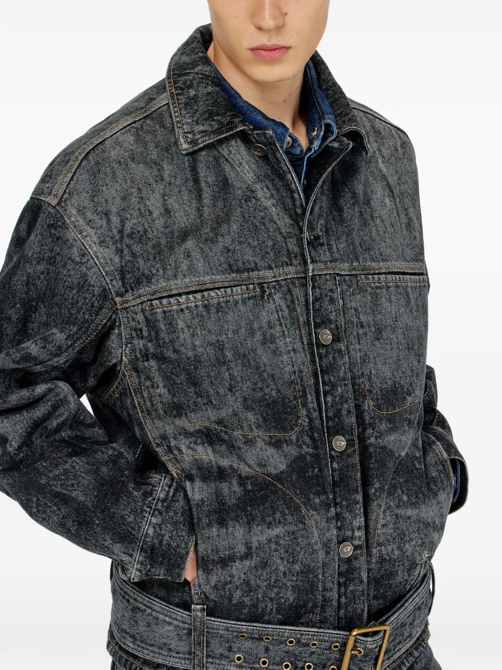 Diesel D-Valero-S denim jack Zwart