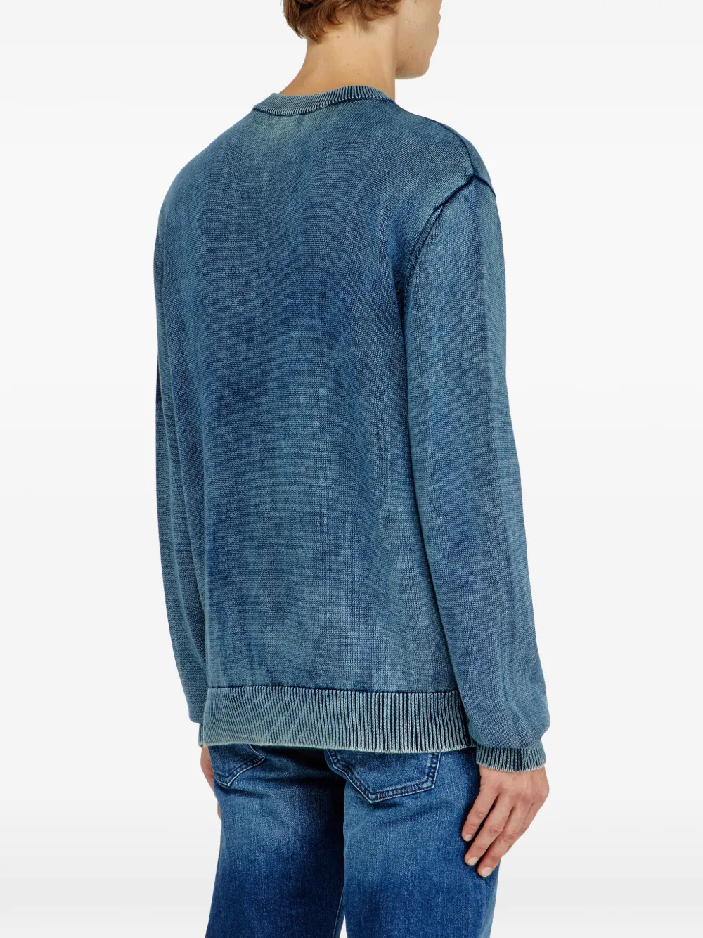 Diesel K-Perne katoenen sweater met vervaagd effect Blauw