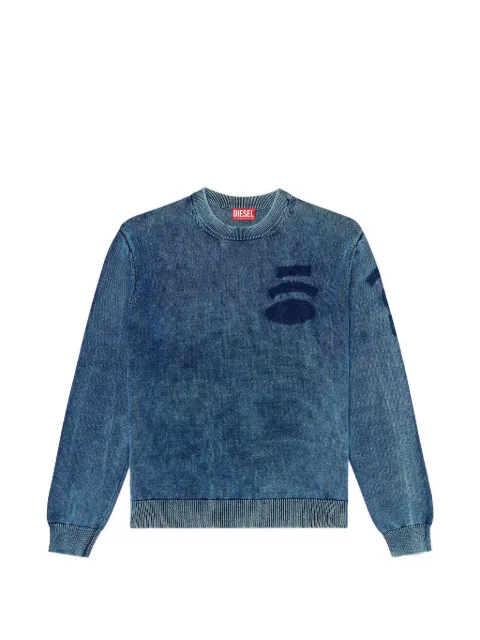 Diesel denim-look sweater with patch effects