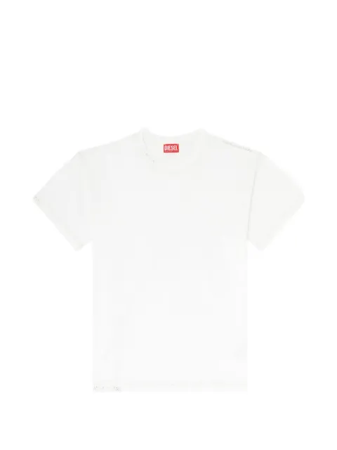 Diesel T-shirt with frayed edges and crystal details