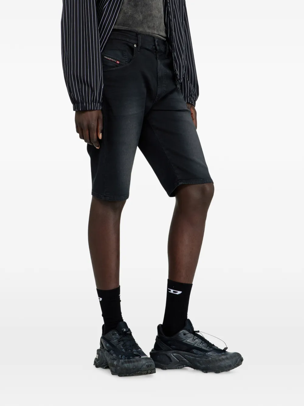 Diesel Spijkershorts met knoop aan de voorkant Zwart