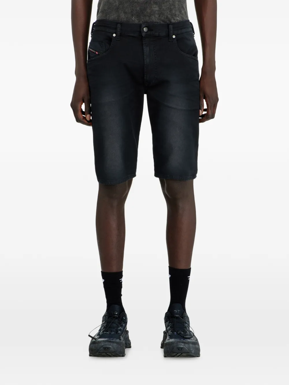 Diesel Spijkershorts met knoop aan de voorkant Zwart