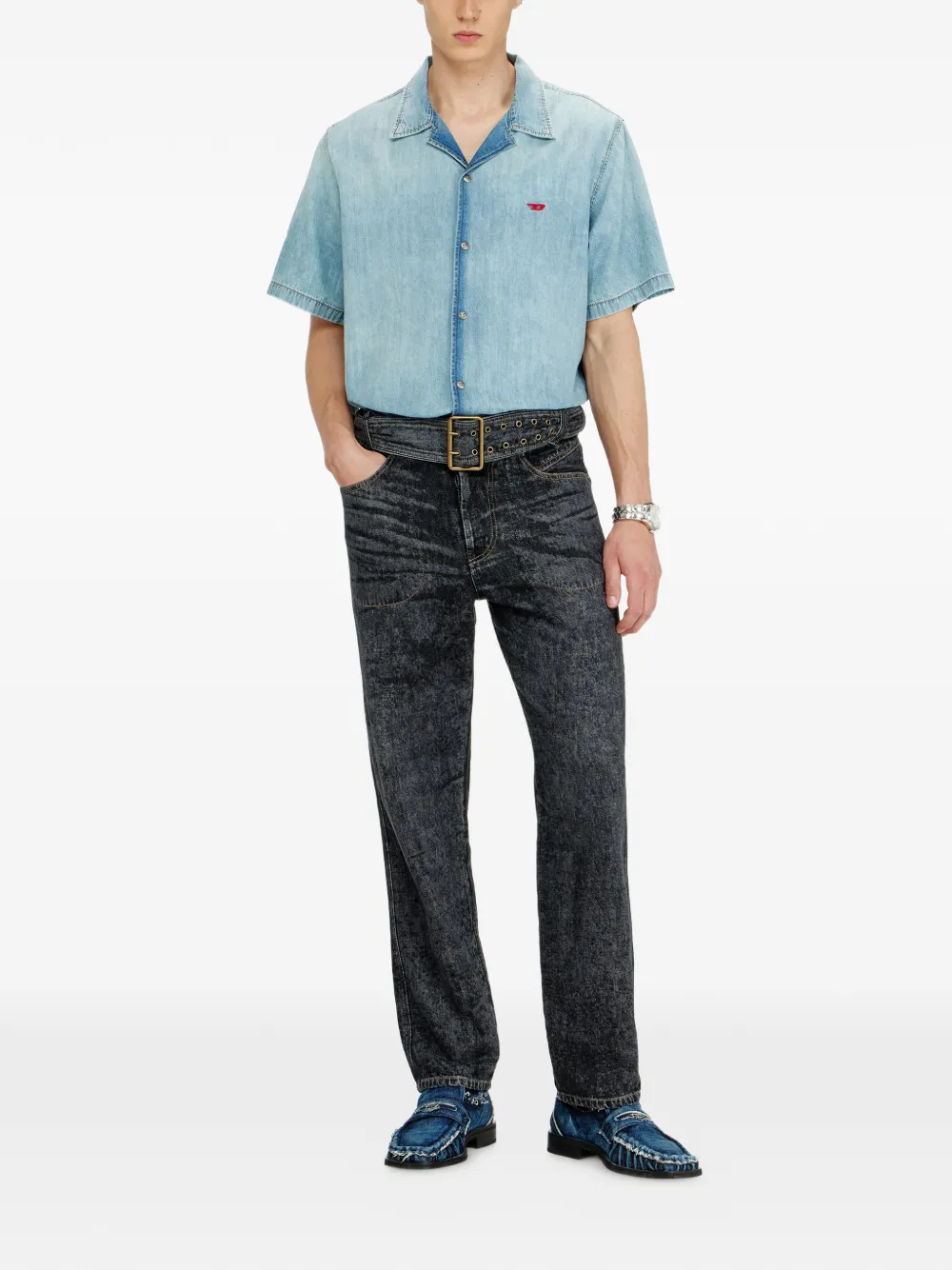 Diesel D-Marcus ruimvallende jeans Zwart