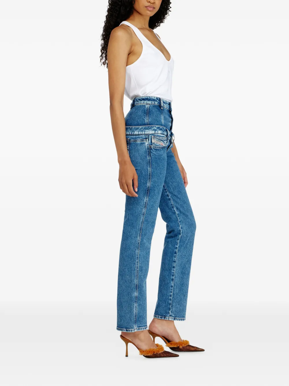 Diesel D-Fynora jeans met dubbele laag Blauw