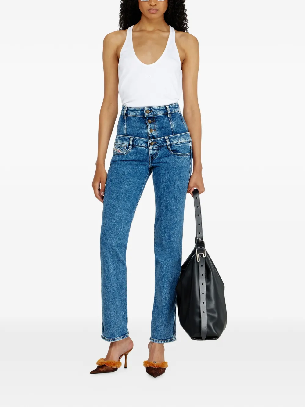 Diesel D-Fynora jeans met dubbele laag Blauw