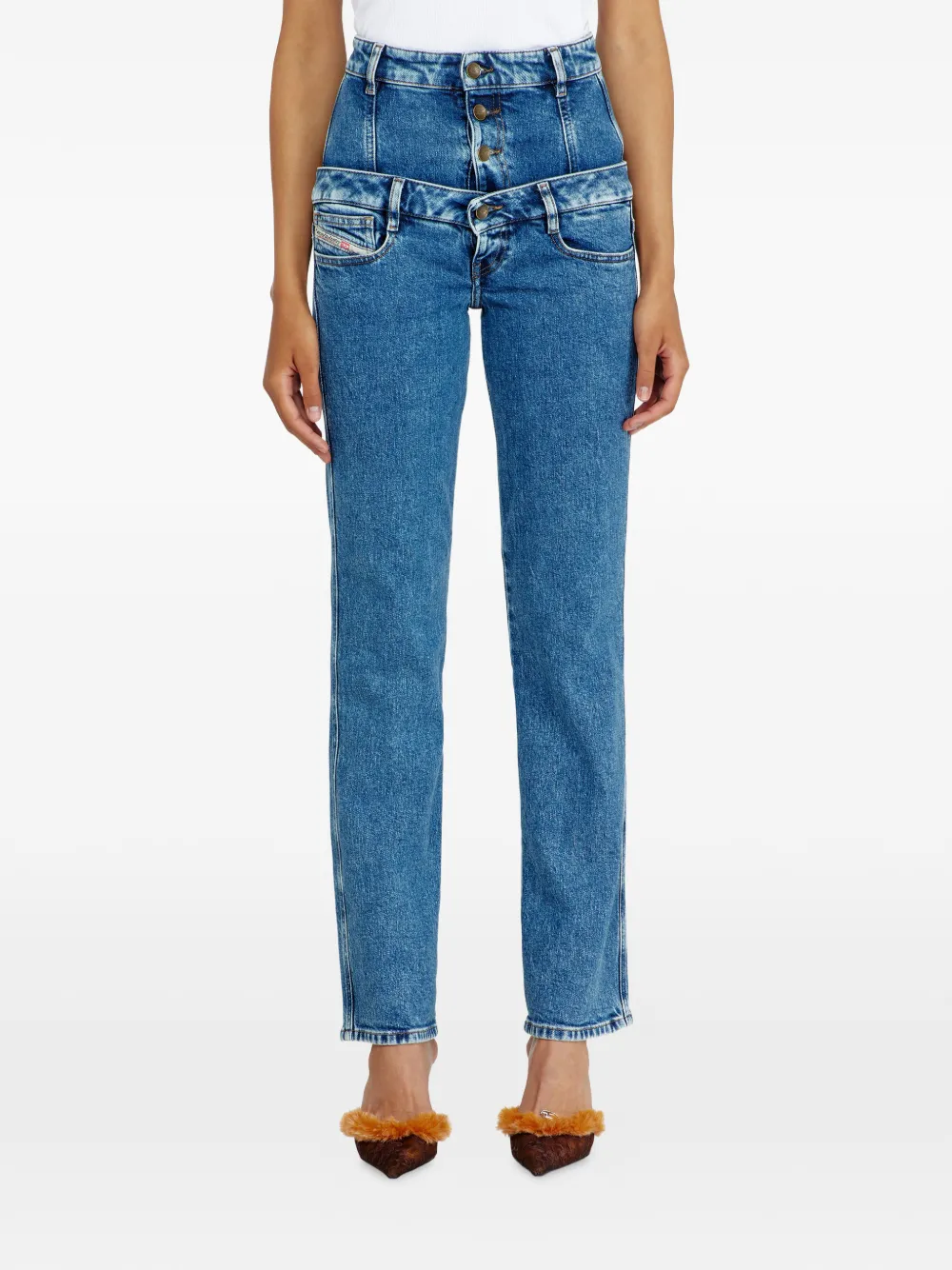 Diesel D-Fynora jeans met dubbele laag Blauw
