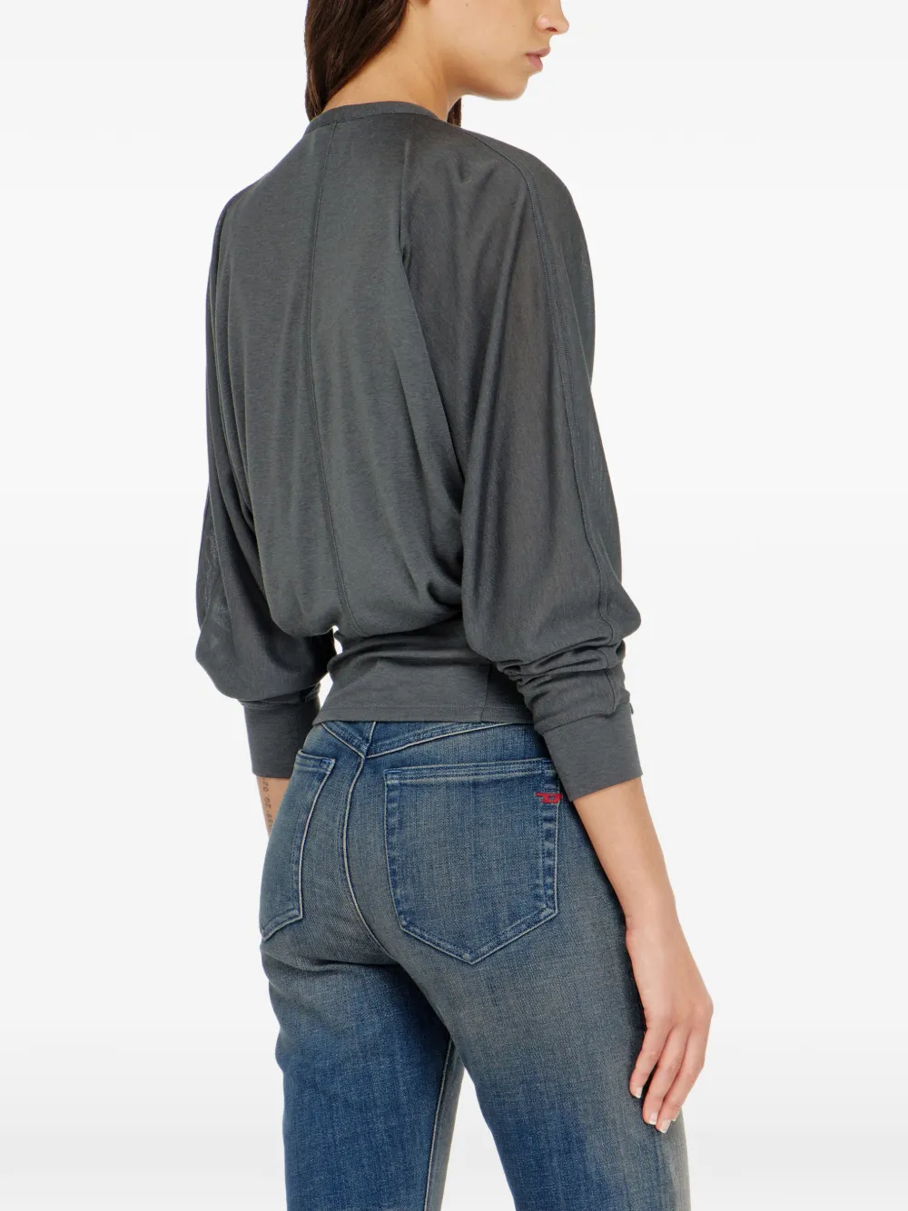 Diesel Vest van tencel-blend met wijde mouwen Grijs