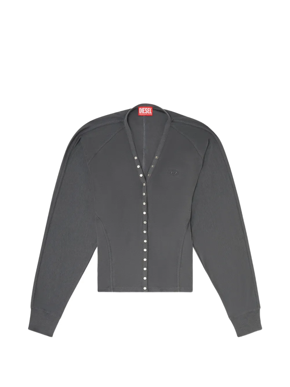 Diesel tencel-blend cardigan top with batwing-sleeves - Grigio