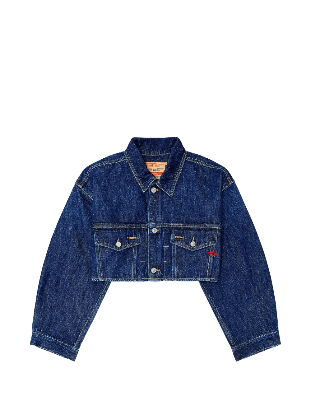 Diesel cropped oversized denim jacket - Blu