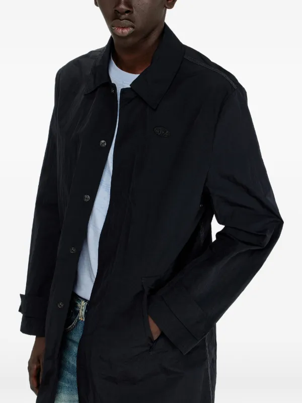 DIESEL コート Diesel テクスチャード トレンチコート | ブラック | FARFETCH JP