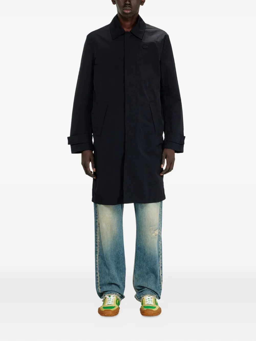 Diesel テクスチャード トレンチコート | ブラック | FARFETCH JP