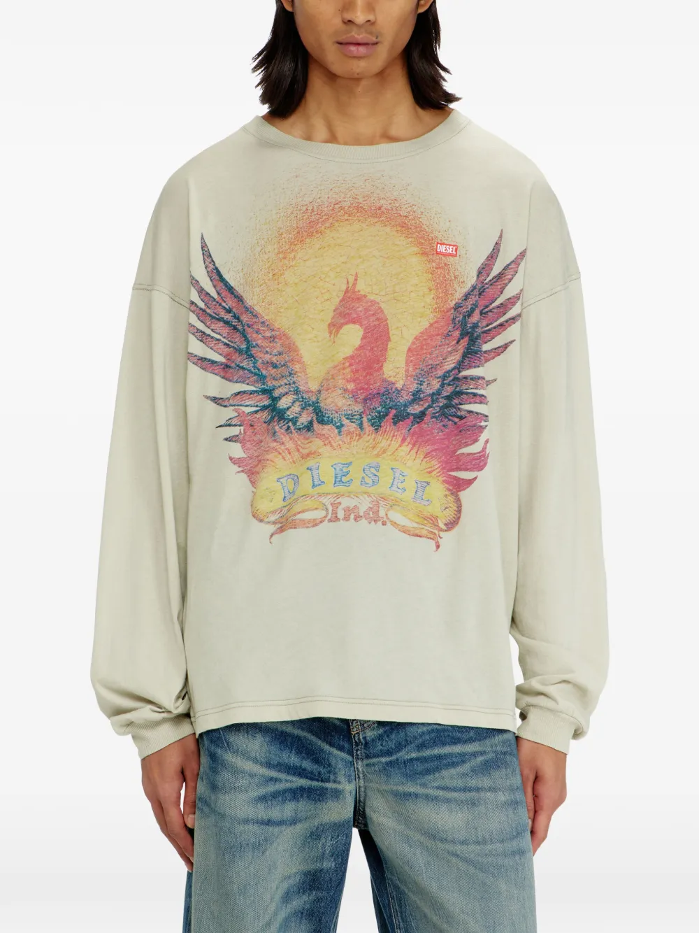 Diesel T-shirt met lange mouwen Beige